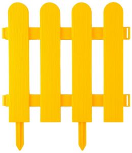 Забор декоративный, желтый GRINDA "Штакетник" 422209-Y ― GRINDA