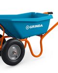 GRINDA GP-22, ударопрочный пластиковый кузов, 110 л, 220 кг, двухколесная, пневматические колеса, тачка садовая PROLine (422406)