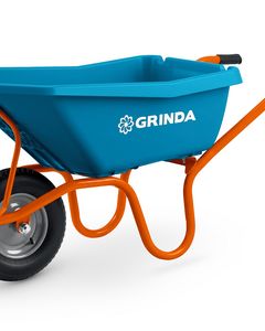 GRINDA GP-21, ударопрочный пластиковый кузов, 110 л, 180 кг, одноколесная, пневматическое колесо, тачка садовая PROLine (422408) ― GRINDA