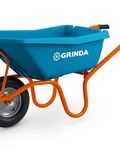 GRINDA GP-21, ударопрочный пластиковый кузов, 110 л, 180 кг, одноколесная, пневматическое колесо, тачка садовая PROLine (422408)