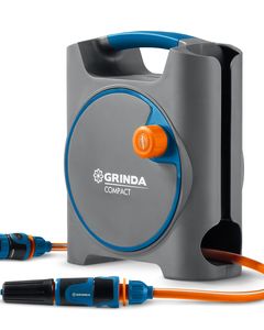 GRINDA COMPACT, шланг 10м x 5/16″ в пластиковом корпусе, поливочный набор 4 предм., соединит. шланг 1/2″х1,5м, набор поливочный мини ProLine (428480) ― GRINDA