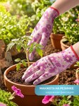 Перчатки GRINDA садовые, прозрачное нитриловое покрытие, размер S-M, зеленые 11295-S