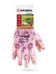 Перчатки GRINDA садовые, прозрачное нитриловое покрытие, размер S-M, зеленые 11295-S